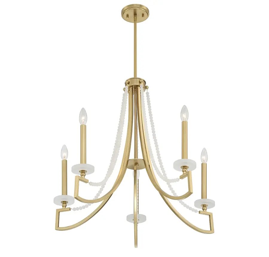Helen 5-Light Chandelier in Warm Brass - Image 4