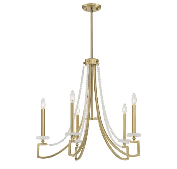 Helen 5-Light Chandelier in Warm Brass - Image 5