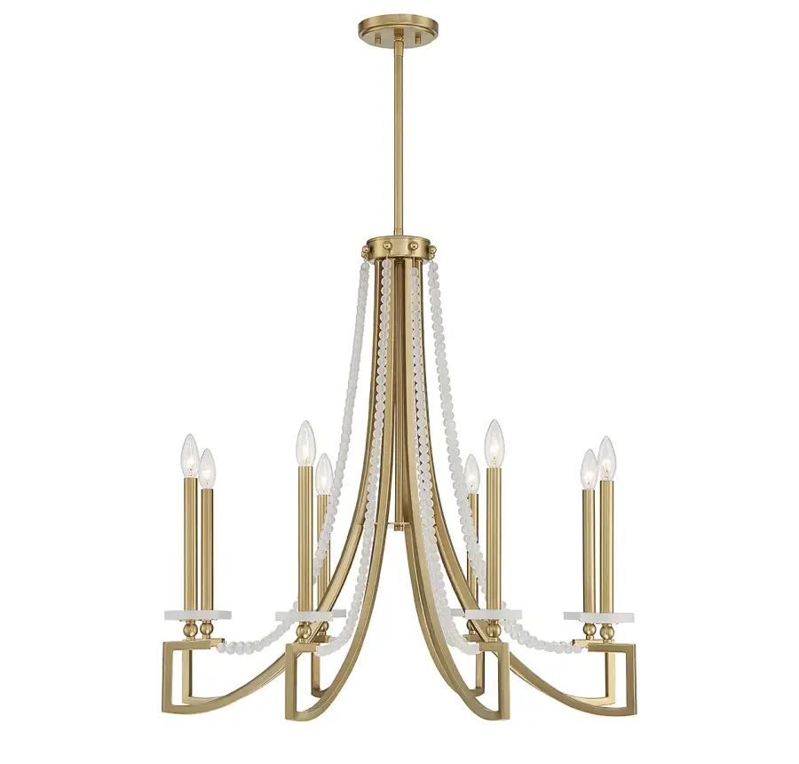 Helen 8-Light Chandelier in Warm Brass - Image 1