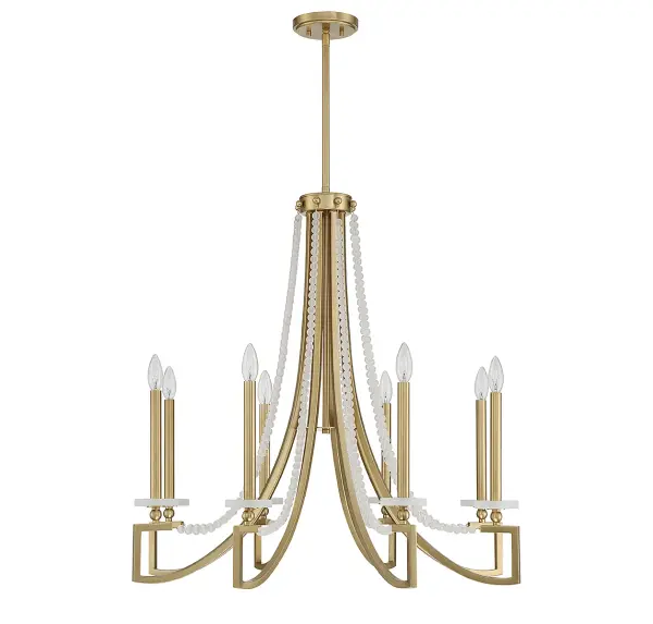 Helen 8-Light Chandelier in Warm Brass - alternate view