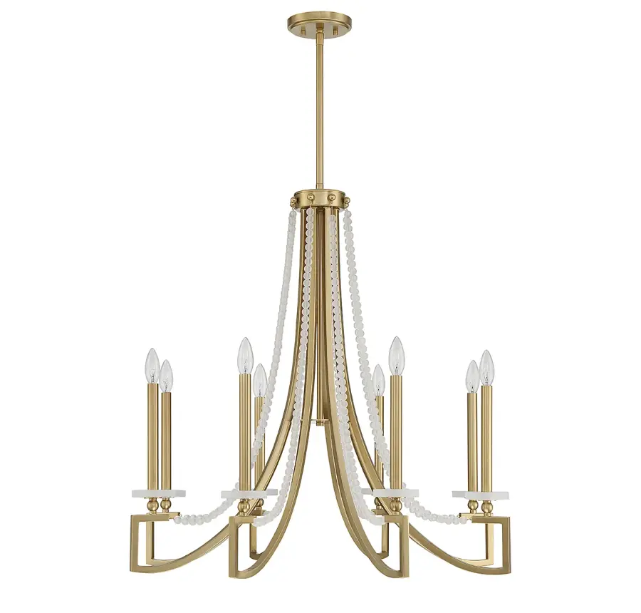 Helen 8-Light Chandelier in Warm Brass - Image 2