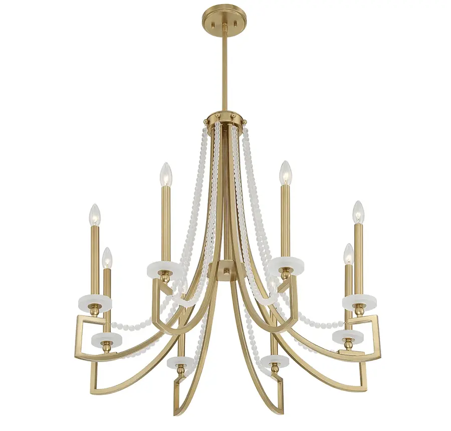 Helen 8-Light Chandelier in Warm Brass - Image 4