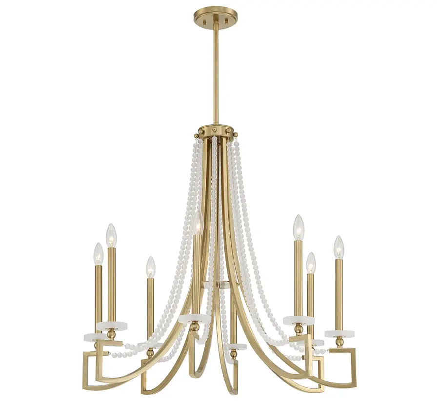 Helen 8-Light Chandelier in Warm Brass - Image 5