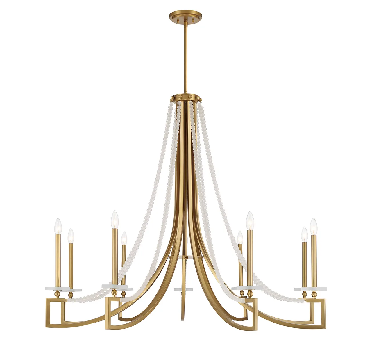 Helen Nine Light Chandelier in Warm Brass