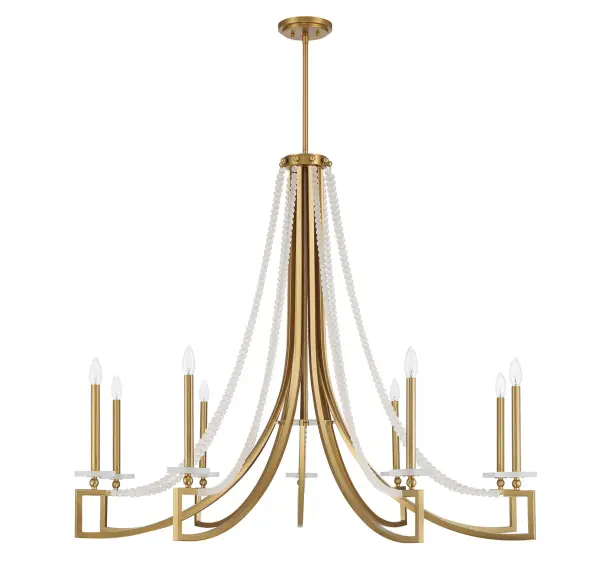 Helen 9-Light Chandelier in Warm Brass - alternate view