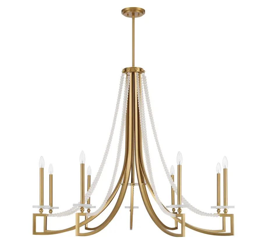 Helen 9-Light Chandelier in Warm Brass - Image 2