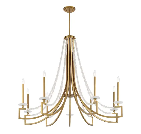 Helen 9-Light Chandelier in Warm Brass - Image 3