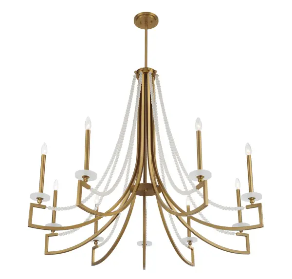 Helen 9-Light Chandelier in Warm Brass - Image 4
