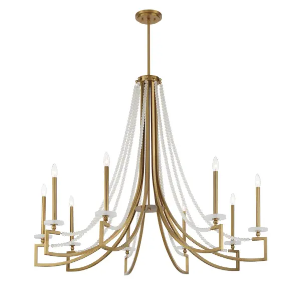 Helen 9-Light Chandelier in Warm Brass - Image 5
