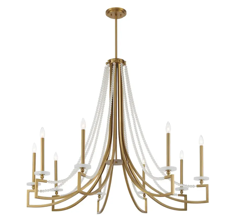 Helen 9-Light Chandelier in Warm Brass - Image 5