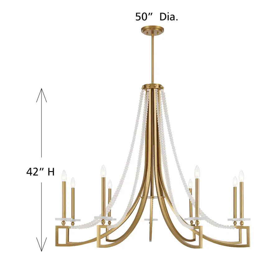 Helen 9-Light Chandelier in Warm Brass - Image 7