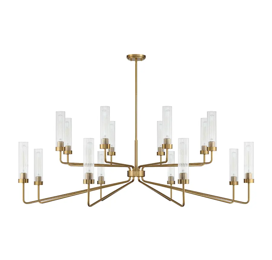 Baker 16-Light Chandelier in Warm Brass - Image 2