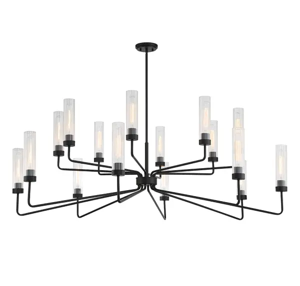 Baker 16-Light Chandelier in Matte Black - Image 5