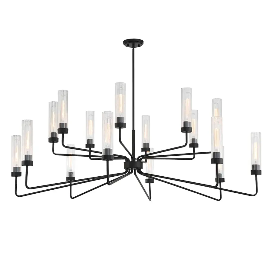 Baker 16-Light Chandelier in Matte Black - Image 5