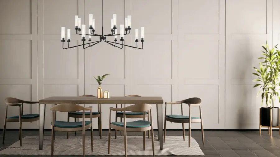 Baker 16-Light Chandelier in Matte Black - Image 6