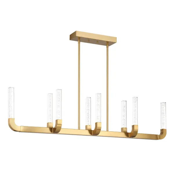 Del Mar 8-Light LED Linear Chandelier in Warm Brass by Breegan Jane - alternate view