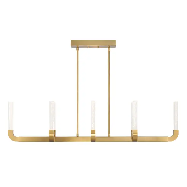 Del Mar 8-Light LED Linear Chandelier in Warm Brass by Breegan Jane - Image 3