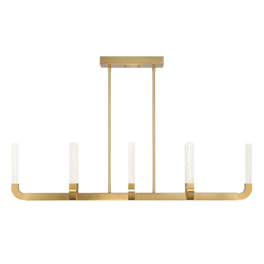 Del Mar 8-Light LED Linear Chandelier in Warm Brass by Breegan Jane - Image 3