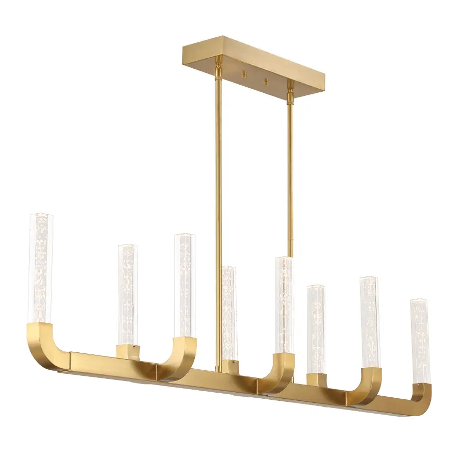 Del Mar 8-Light LED Linear Chandelier in Warm Brass by Breegan Jane - Image 4