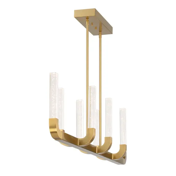 Del Mar 8-Light LED Linear Chandelier in Warm Brass by Breegan Jane - Image 5