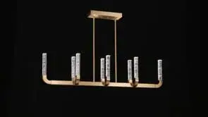 Del Mar 8-Light LED Linear Chandelier in Warm Brass by Breegan Jane - Image 8