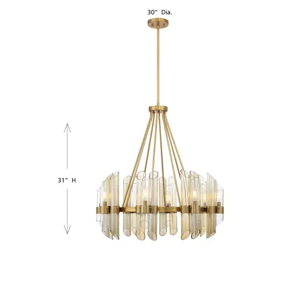 Biltmore 8-Light Chandelier in Warm Brass - Image 7