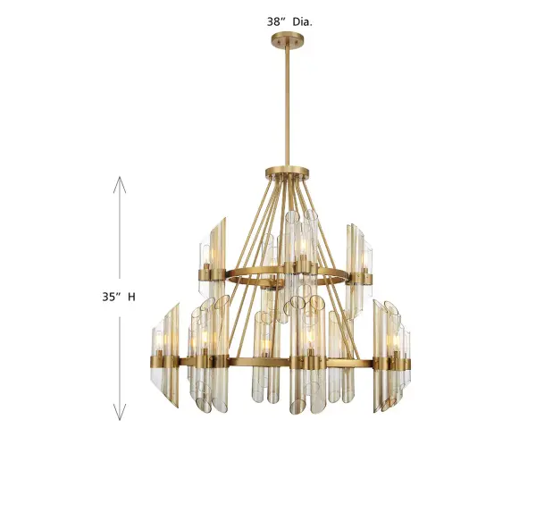 Biltmore 12-Light Chandelier in Warm Brass - Image 6
