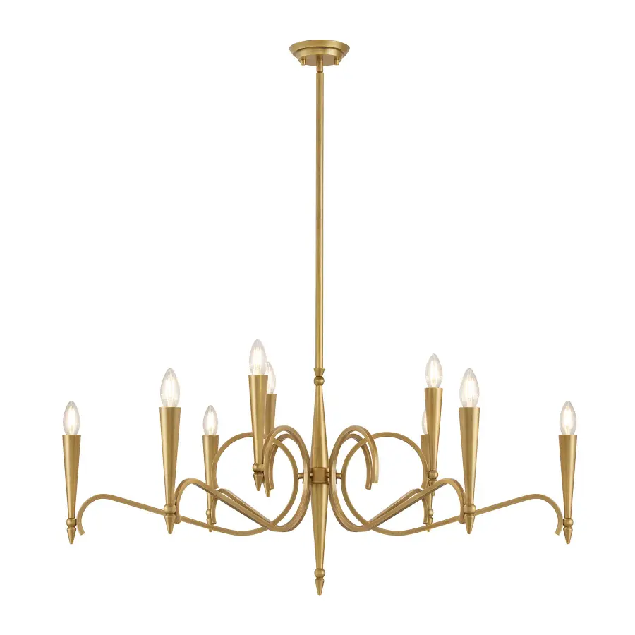 Tremont 9-Light Chandelier in Riviera Brass - Image 1