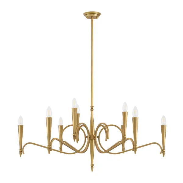 Tremont 9-Light Chandelier in Riviera Brass - alternate view