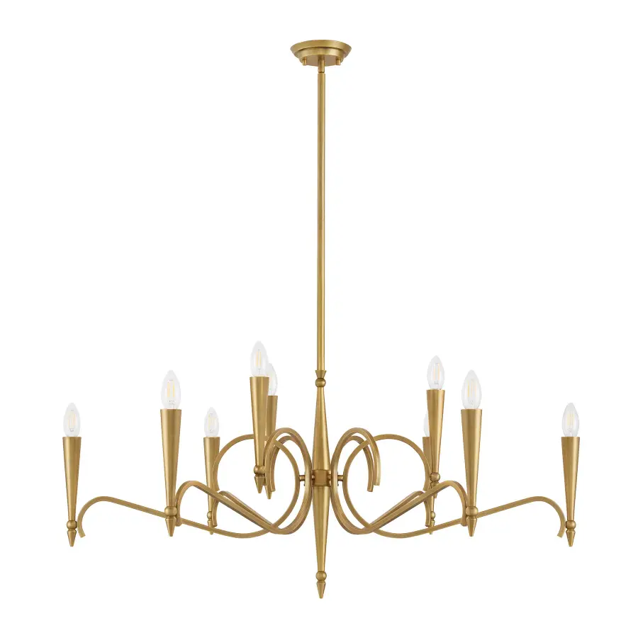 Tremont 9-Light Chandelier in Riviera Brass - Image 2