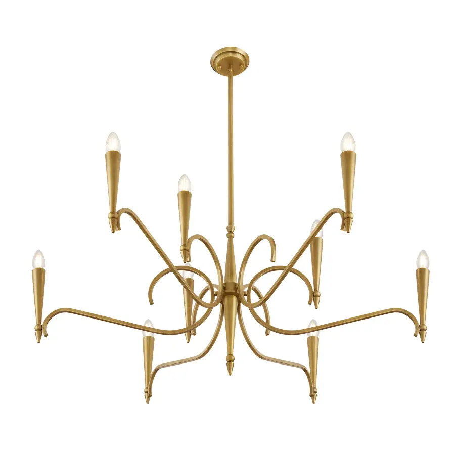 Tremont 9-Light Chandelier in Riviera Brass - Image 4