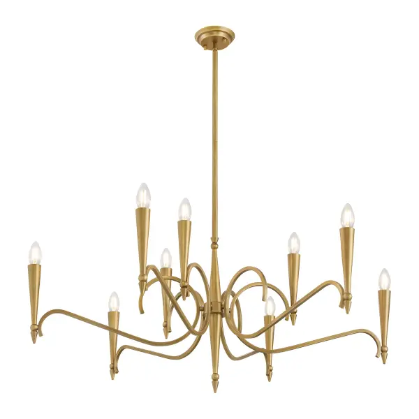 Tremont 9-Light Chandelier in Riviera Brass - Image 5