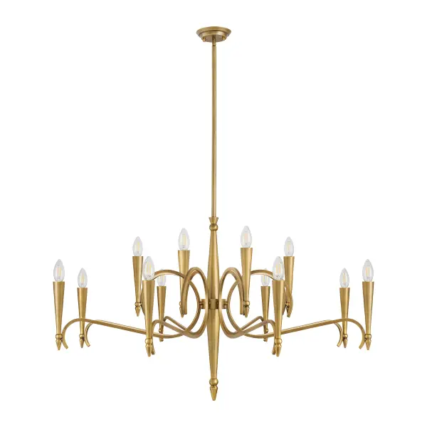 Tremont 12-Light Chandelier in Riviera Brass