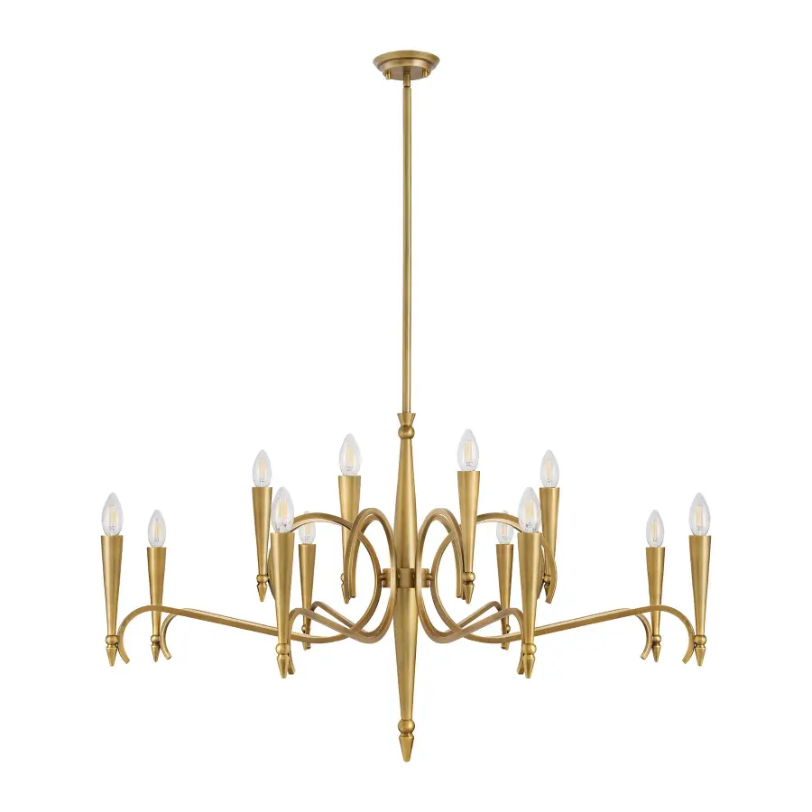 Tremont 12-Light Chandelier in Riviera Brass - Image 1