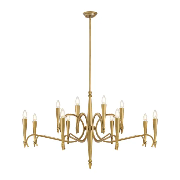 Tremont 12-Light Chandelier in Riviera Brass - alternate view