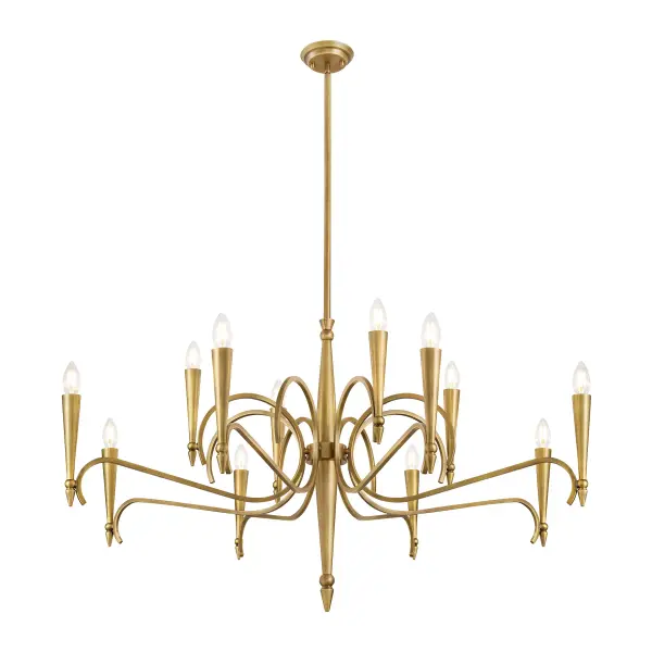 Tremont 12-Light Chandelier in Riviera Brass - Image 3