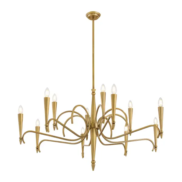 Tremont 12-Light Chandelier in Riviera Brass - Image 5
