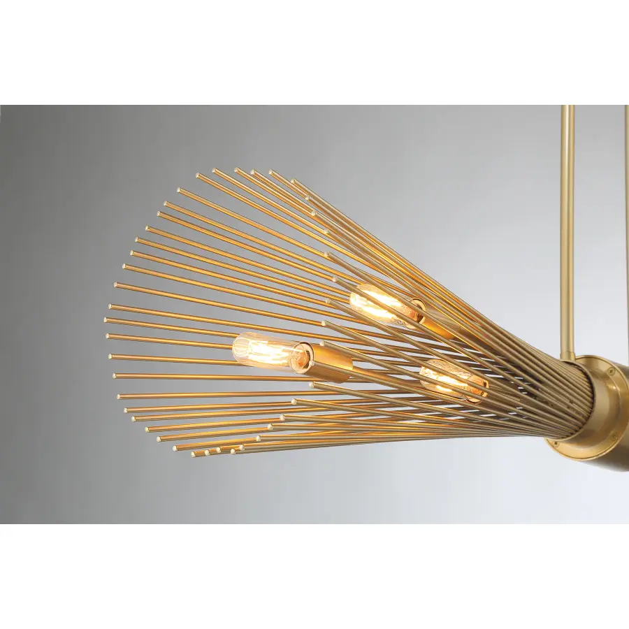 Longfellow Six Light Linear Chandelier in Burnished Brass - Image 6
