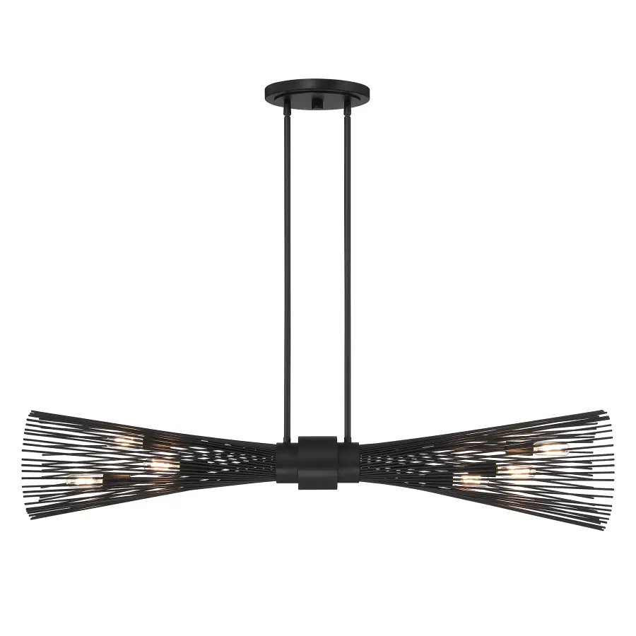 Longfellow 6-Light Linear Chandelier in Matte Black - Image 1
