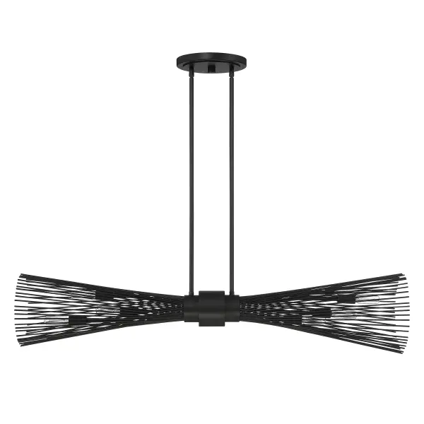 Longfellow 6-Light Linear Chandelier in Matte Black - alternate view