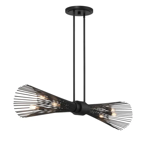 Longfellow 6-Light Linear Chandelier in Matte Black - Image 4