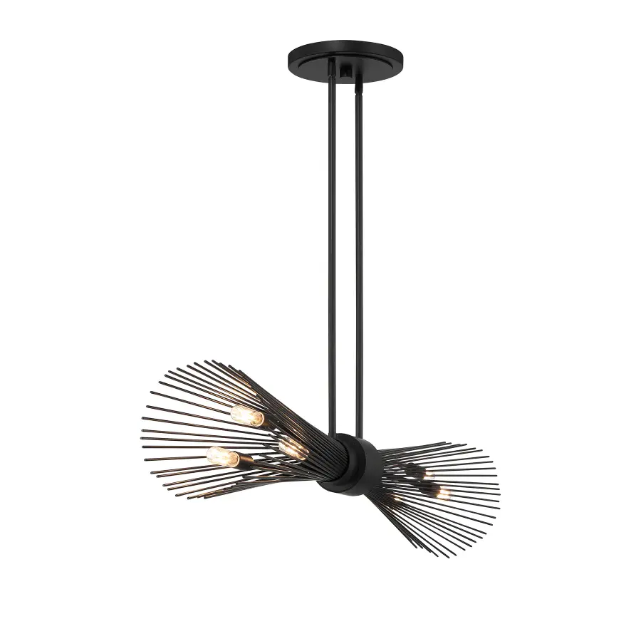 Longfellow 6-Light Linear Chandelier in Matte Black - Image 5