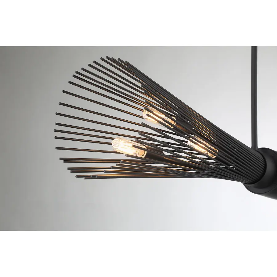 Longfellow 6-Light Linear Chandelier in Matte Black - Image 6
