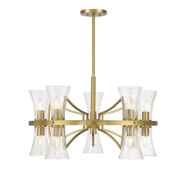 Bennington 10-Light Chandelier in Warm Brass - Image 1