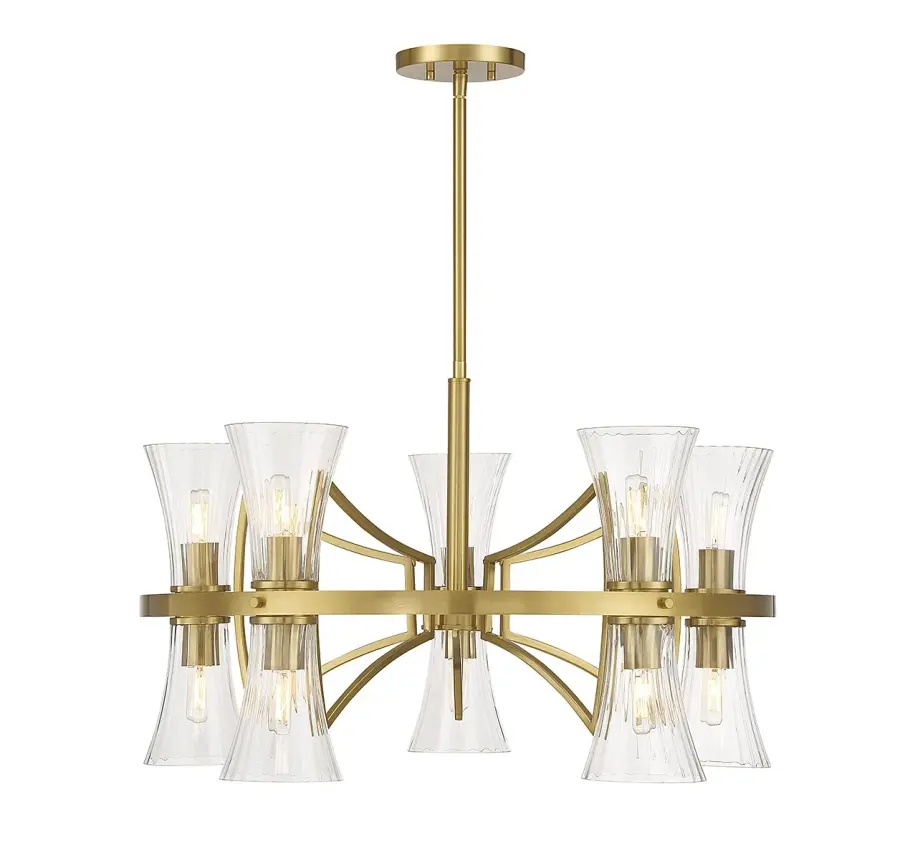 Bennington 10-Light Chandelier in Warm Brass - Image 1