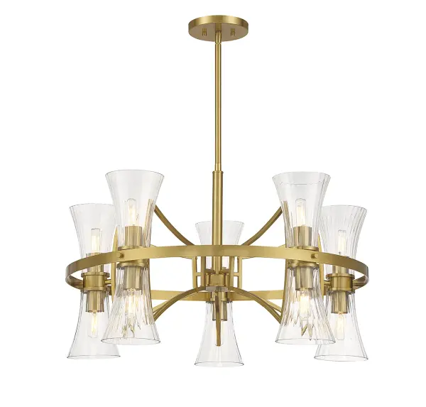 Bennington 10-Light Chandelier in Warm Brass - Image 3
