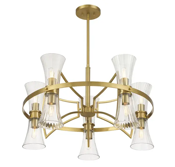 Bennington 10-Light Chandelier in Warm Brass - Image 4