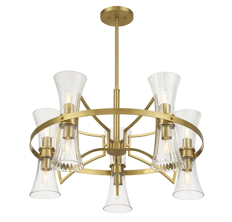 Bennington 10-Light Chandelier in Warm Brass - Image 4