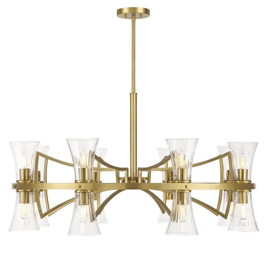 Bennington 16-Light Chandelier in Warm Brass - Image 1