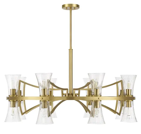 Bennington 16-Light Chandelier in Warm Brass - alternate view